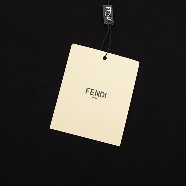 高品質 フェンディ メンズ ロゴ刺繍 コットン 半袖 Tシャツ コピー fev75558